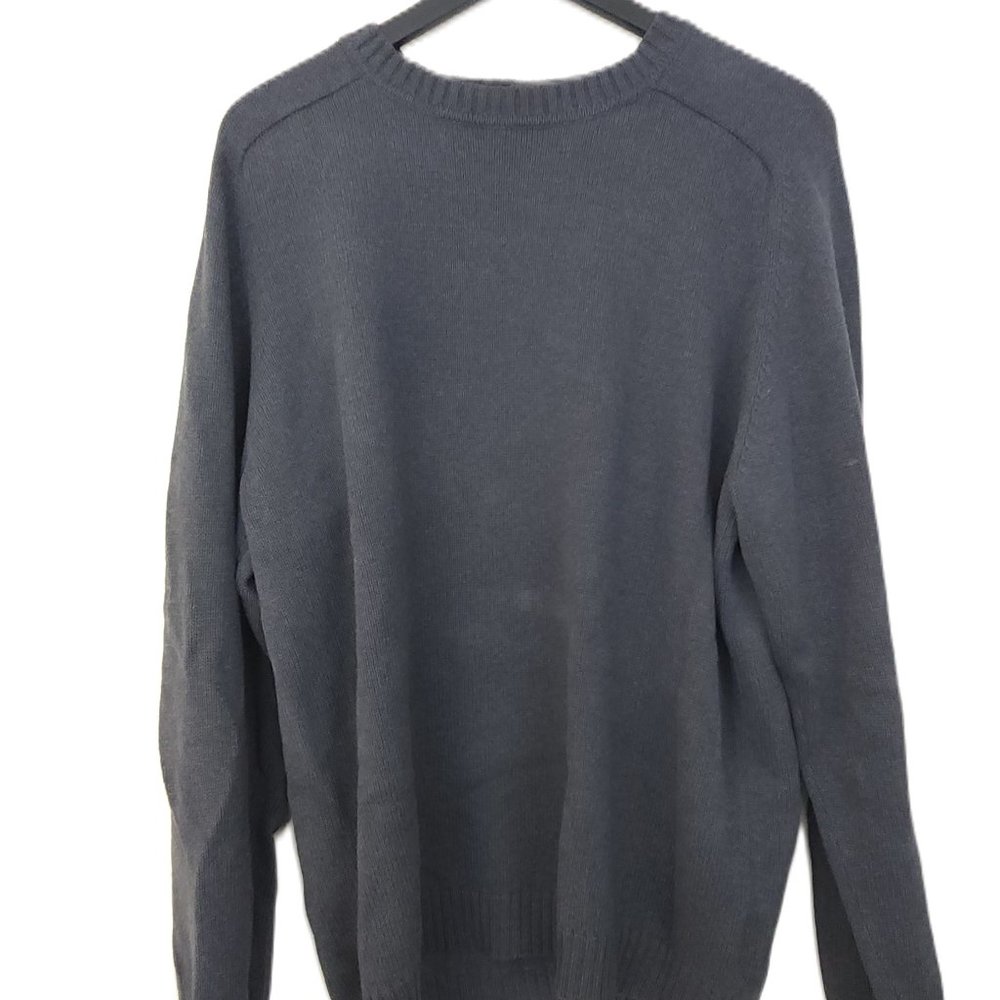 Charcoal Grey 100% Cotton Knit Sweater St. John's Bay Large